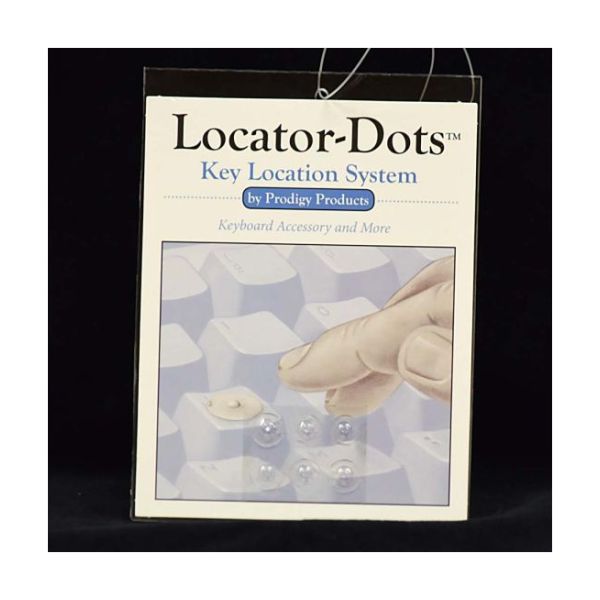 Locator-Dots Key Location System package label with six dots in package.