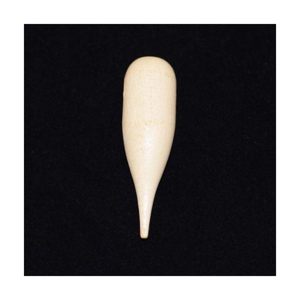 A lightly-colored wood Braille eraser.